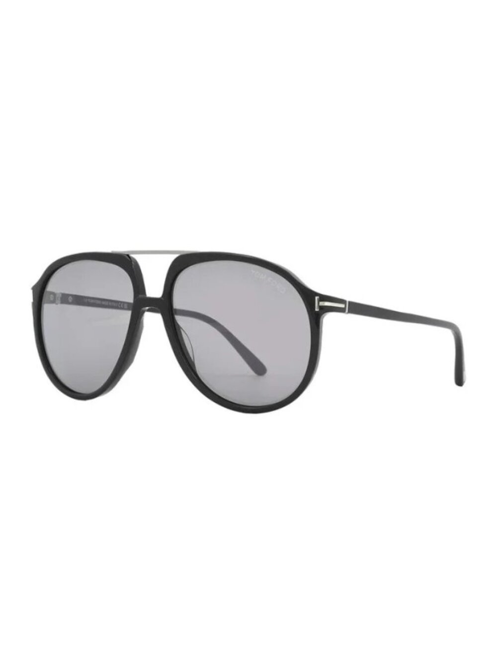 NWT Tom Ford FT1079 01C Black Silver Aviator Sunglasses TF1079 01C